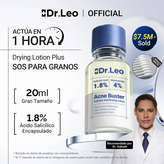 Dr. Leo Loción Secante de Acné 4 en 1 | Ayuda a Mejorar la Apariencia de Imperfecciones | Contribuye a Secar Granos Rápidamente, Controlar Brillo, Afinar Poros y Suavizar Marcas | Ideal para Piel Sensible – 10ml